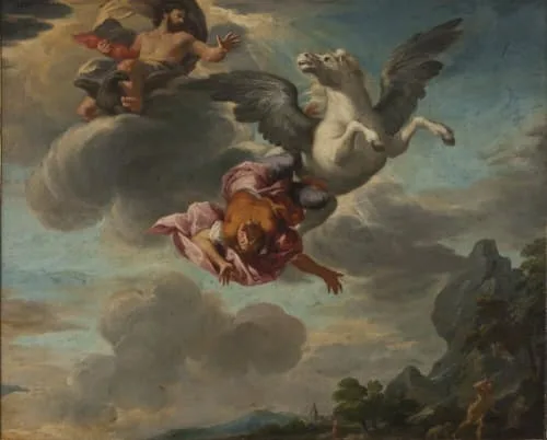 Zeus ou Jupiter Zeus faisant chuter Bellérophon de Pégase