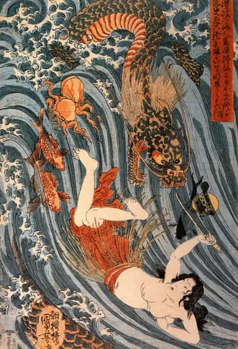 Ryūjin La princesse Tamatori voile la perle du dragon Ryūjin