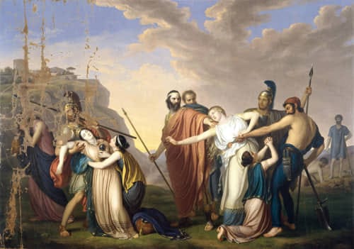 Créon condamne Antigone malgré les supplications d'Haemon